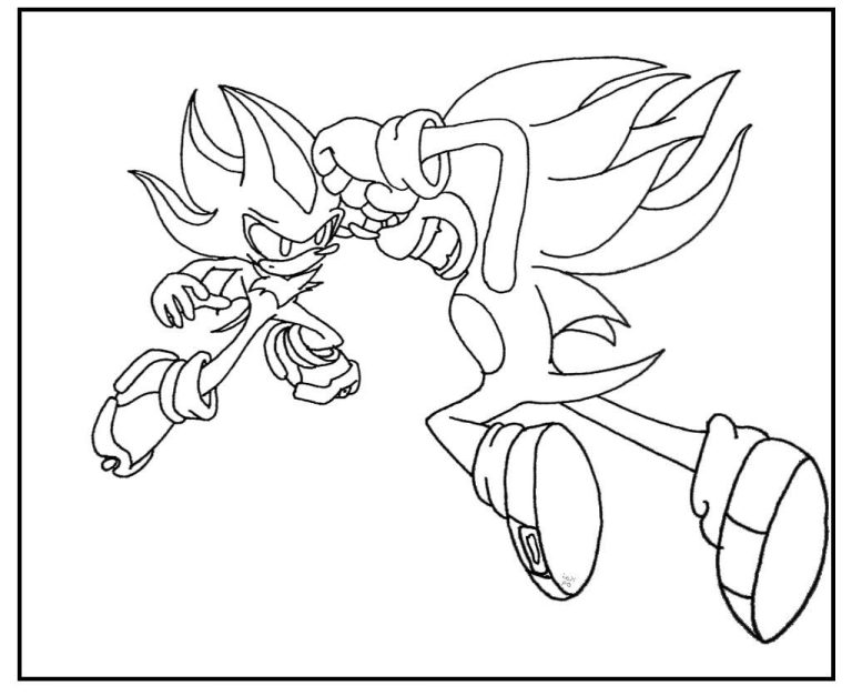 Shadow Dark Shadow Sonic The Hedgehog Coloring Pages