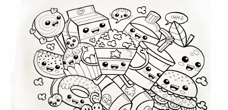 Cute Coloring Pages Printable Food