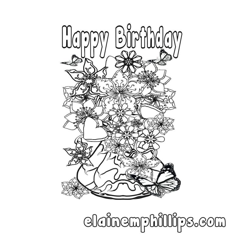 Coloring Printable Free Happy Birthday Card Printable