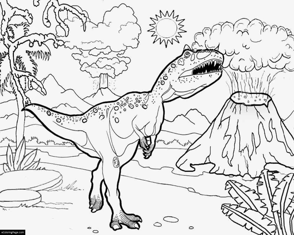 Tyrannosaurus Rex Jurassic Park Spinosaurus Coloring Page