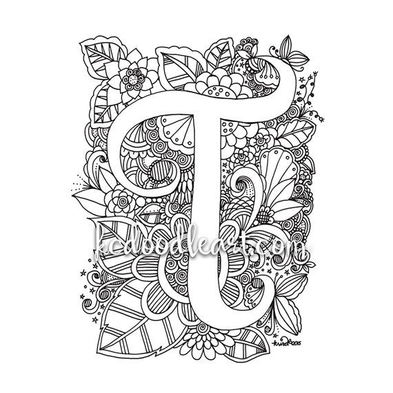 Zentangle Letter T Coloring Pages For Adults