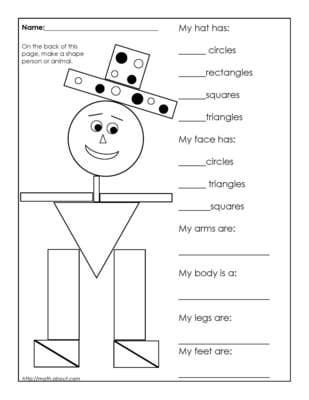 2 Dimensional Shapes Worksheets For 1st Grade