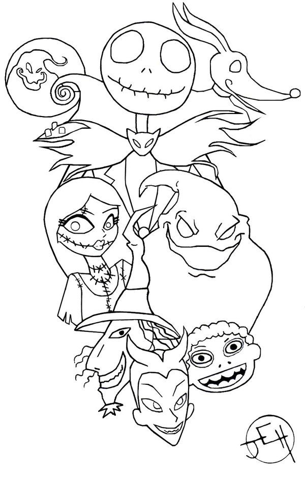 Free Printable Coloring Book Nightmare Before Christmas Coloring Pages