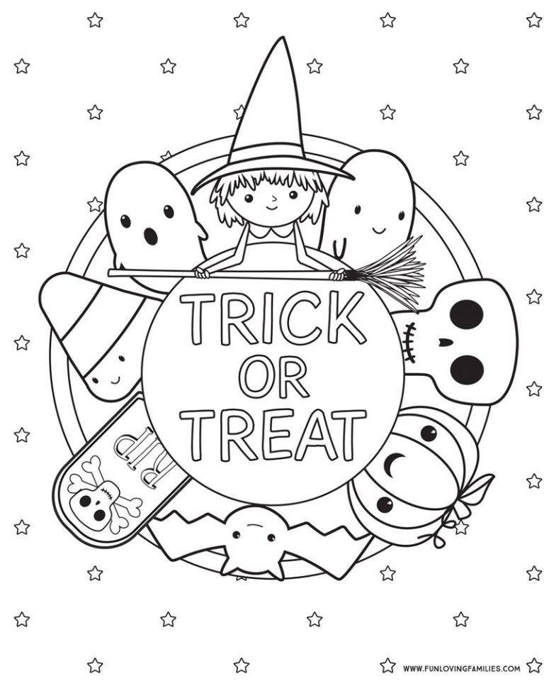 Full Size Halloween Coloring Pages For Kids Printable
