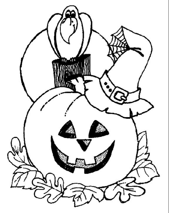 Happy Halloween Pumpkin Coloring Full Size Printable Halloween Coloring Pages