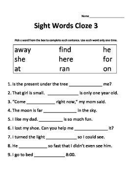 2nd Grade Dolch Sight Words Worksheets