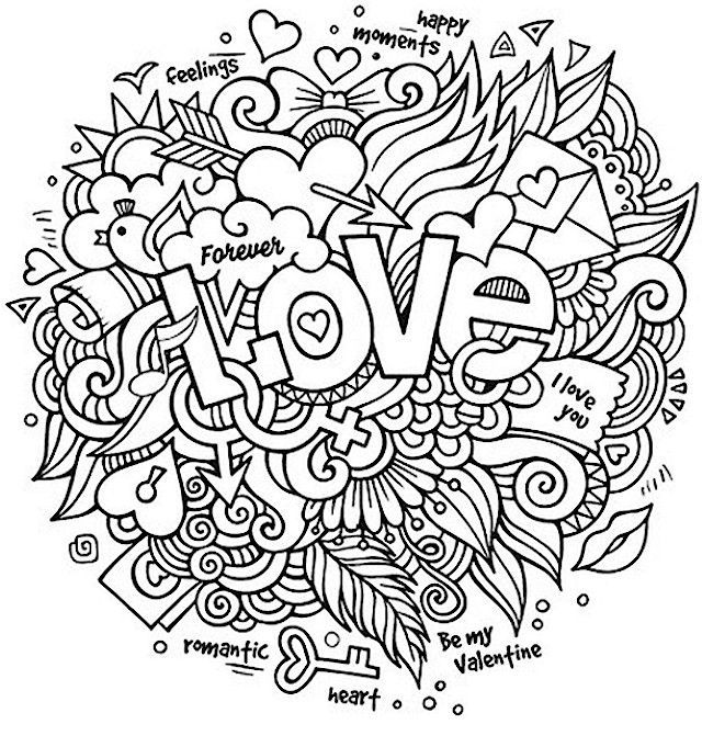 Full Page Valentines Day Coloring Pages For Adults
