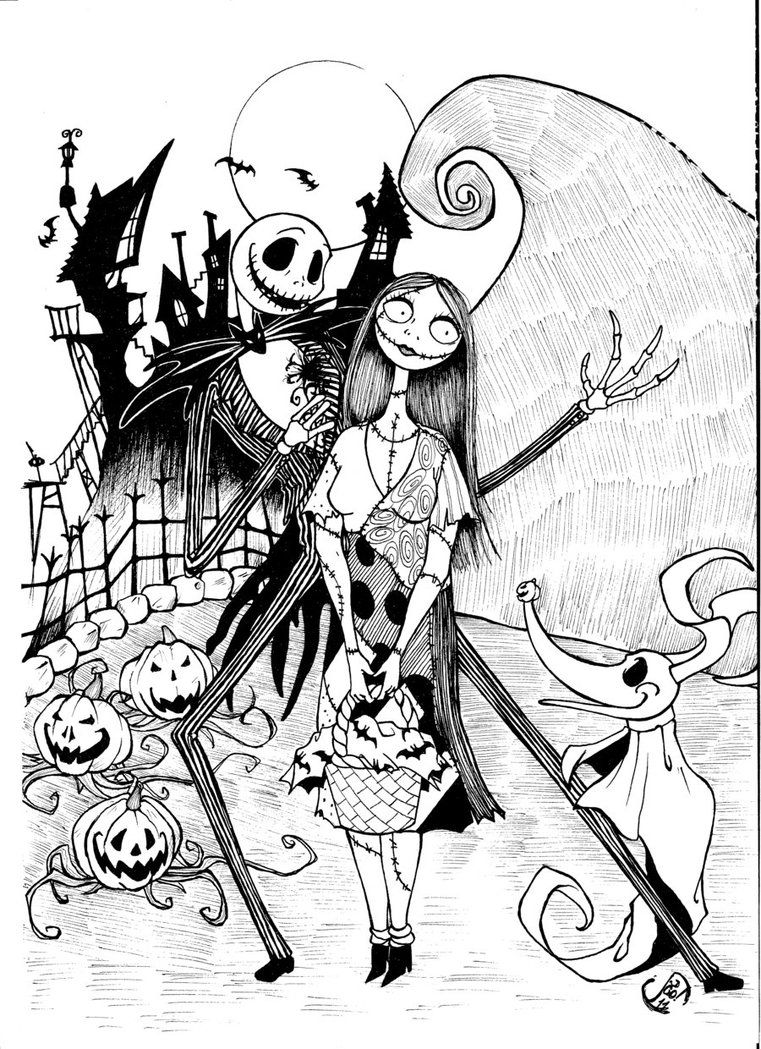 Printable Nightmare Before Christmas Coloring Pages For Kids