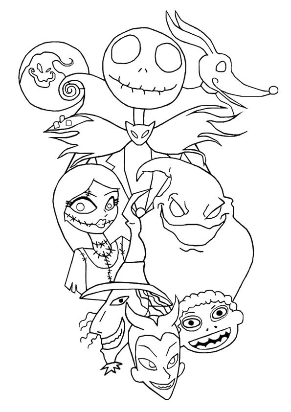 Printable Nightmare Before Christmas Coloring Pages For Adults