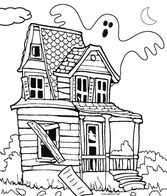 Halloween Coloring Pages Printables Haunted House