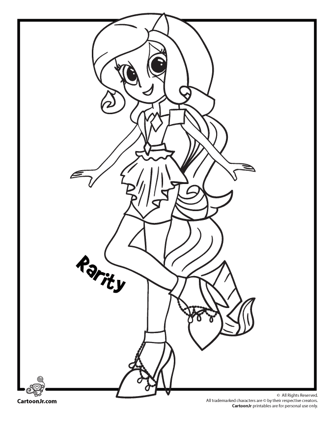 Rarity My Little Pony Equestria Girls Rainbow Rocks Coloring Pages