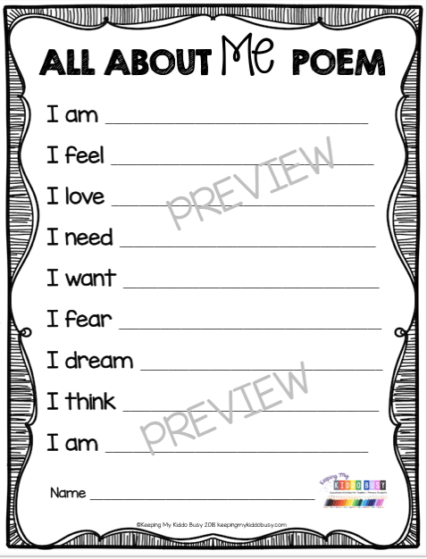 2nd Grade Poetry Writing Templates