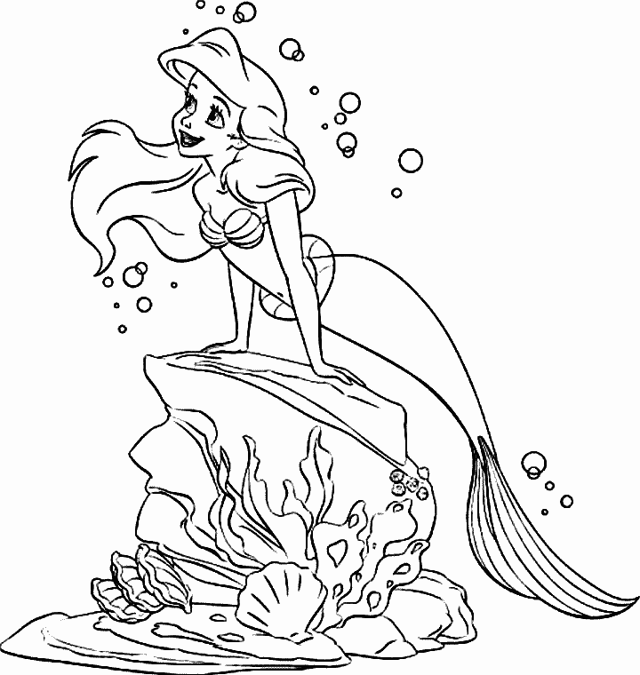 Human The Little Mermaid Ariel Coloring Pages