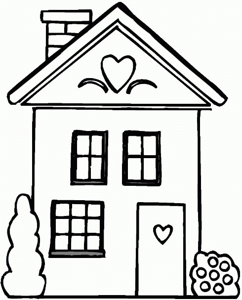 Family House House Simple House Coloring Pages For Kids