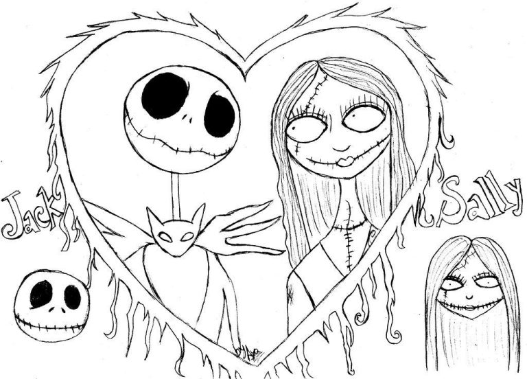 Free Printable Coloring Sheet Nightmare Before Christmas Coloring Pages