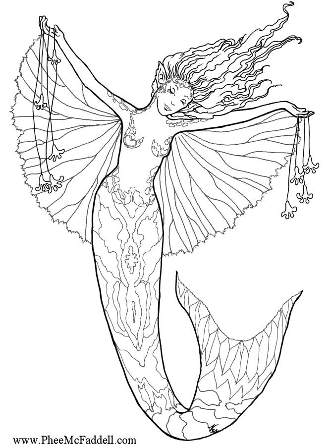 Mermaid Fairy Coloring Pages Printable
