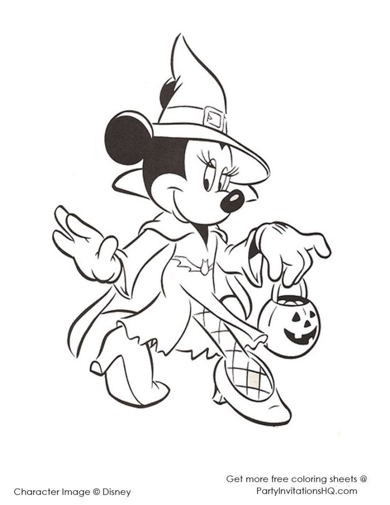 Free Printable Minnie Mouse Halloween Coloring Pages