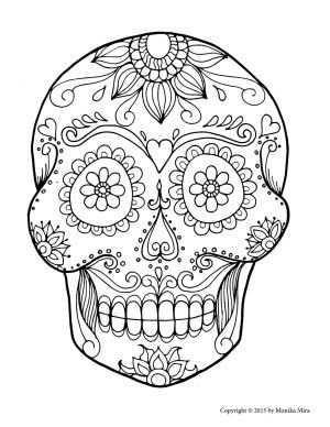 Halloween Skull Coloring Pages For Kids