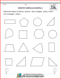 2d Shape Worksheets First Grade