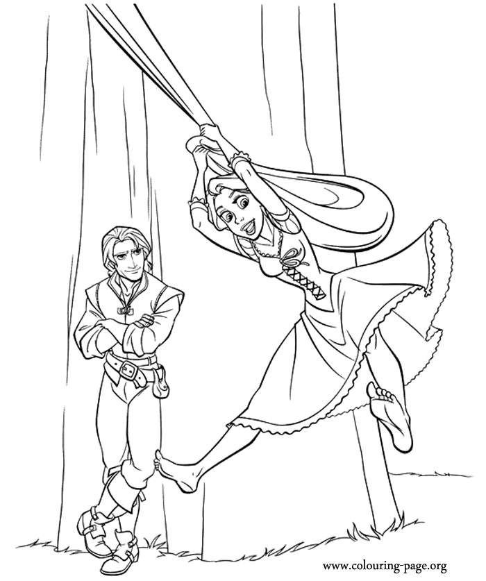 Tangled Rapunzel And Flynn Coloring Pages