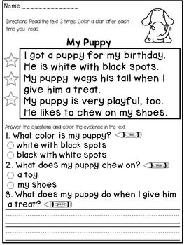 1st Grade Reading Review Worksheets