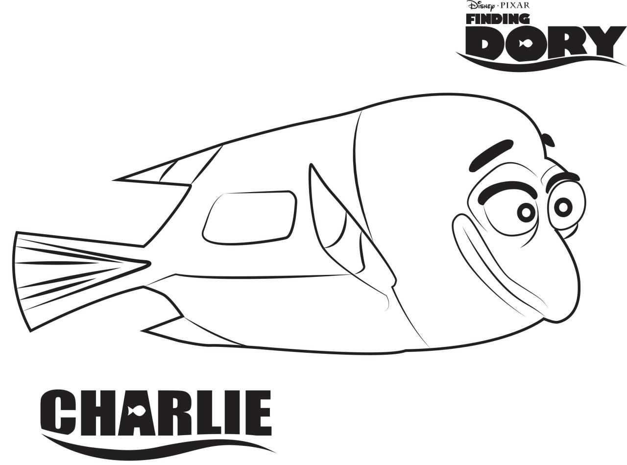 Finding Dory Characters Coloring Pages
