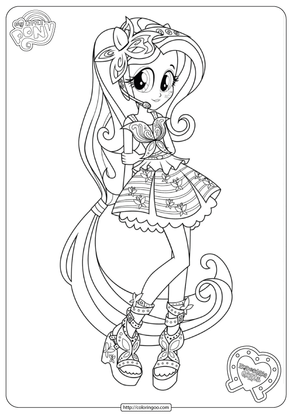 Twilight Sparkle Fluttershy My Little Pony Equestria Girls Coloring Pages