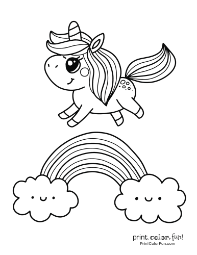 Printable Coloring Sheet Printable Adorable Cute Unicorn Coloring Pages