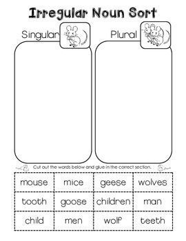 1st Grade Irregular Plural Nouns Worksheet
