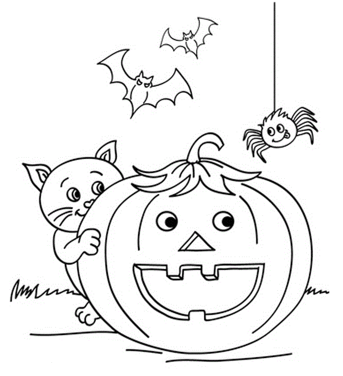 Spider Halloween Coloring Pages For Kids