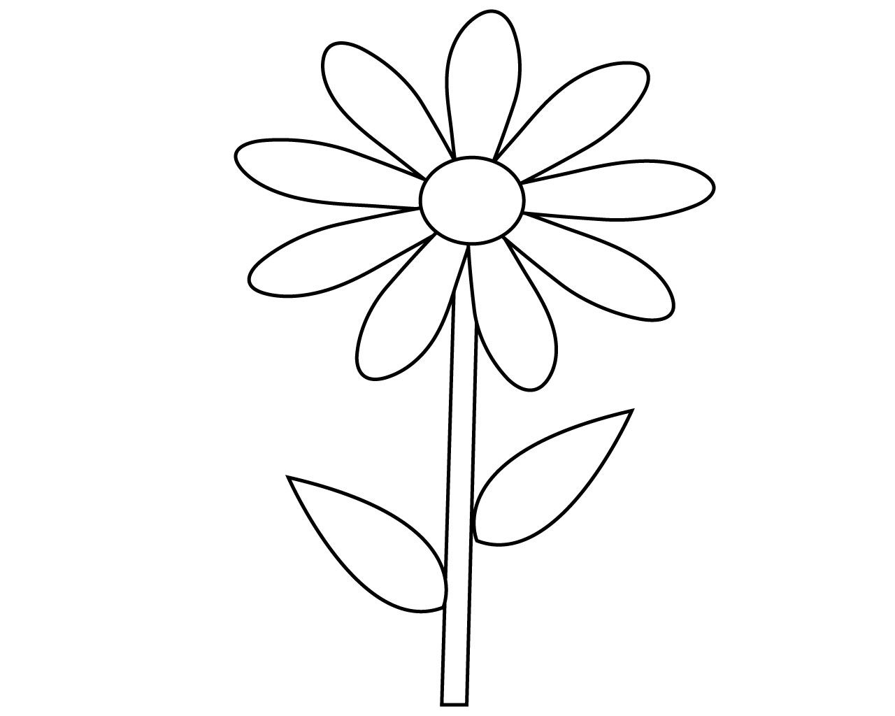Simple Flower Coloring Pages Printable