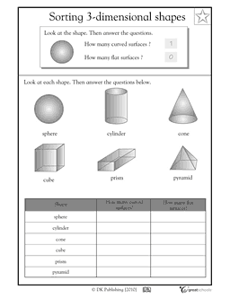2nd Grade 3 Dimensional Shapes Worksheets