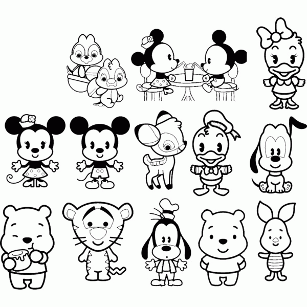Cute Kawaii Cute Disney Coloring Pages