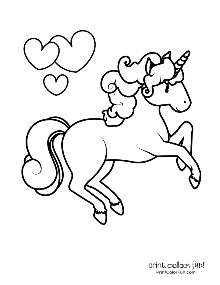 Free Printable Cute Magical Unicorn Free Printable Cute Unicorn Coloring Pages