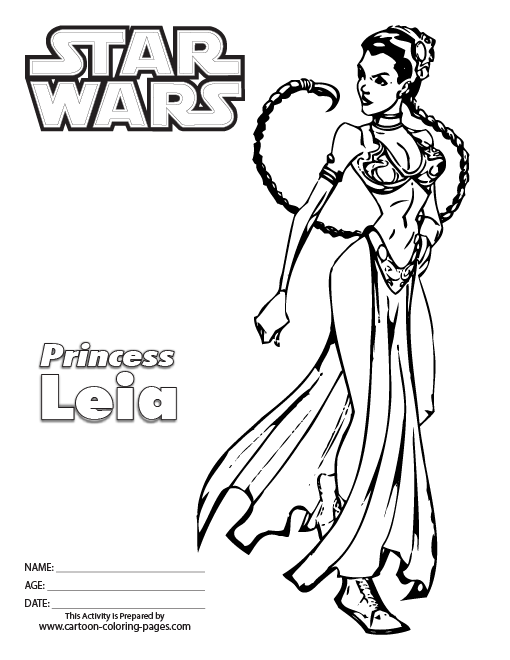 Printable Star Wars Coloring Pages Princess Leia