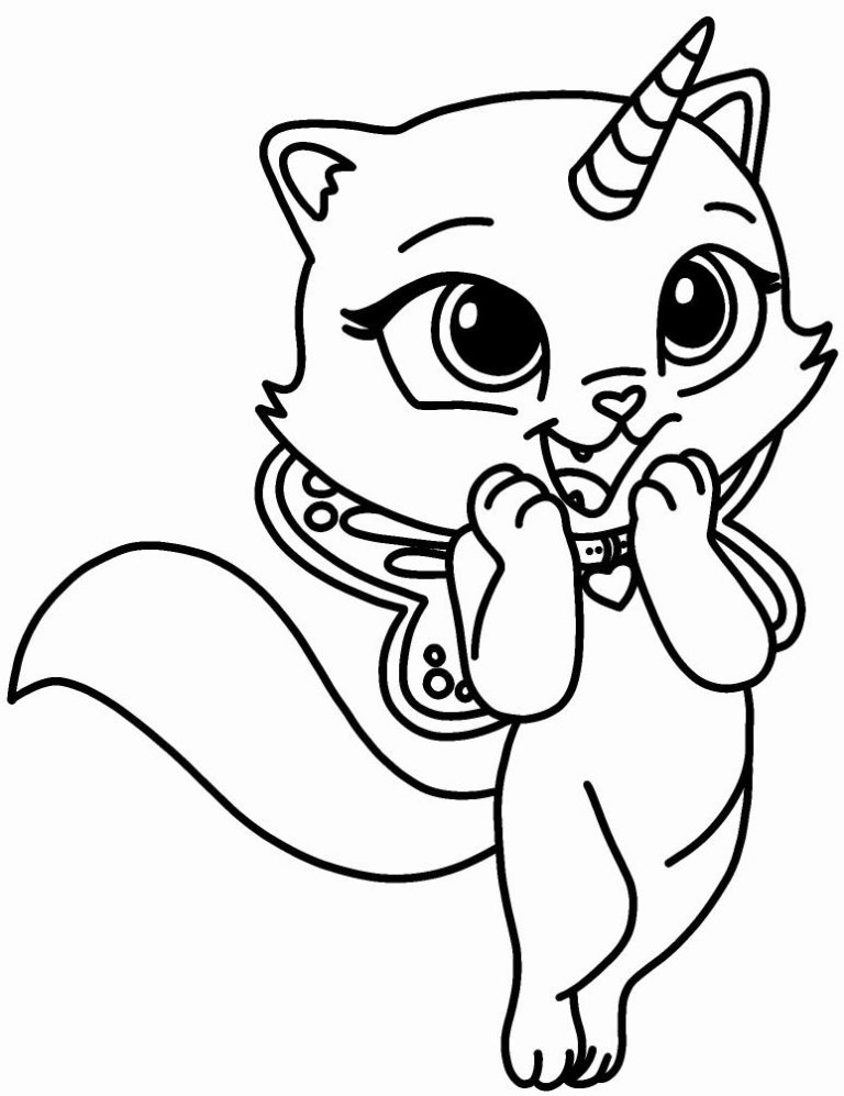 Cute Pink Fluffy Unicorn Mermaid Unicorn Coloring Pages