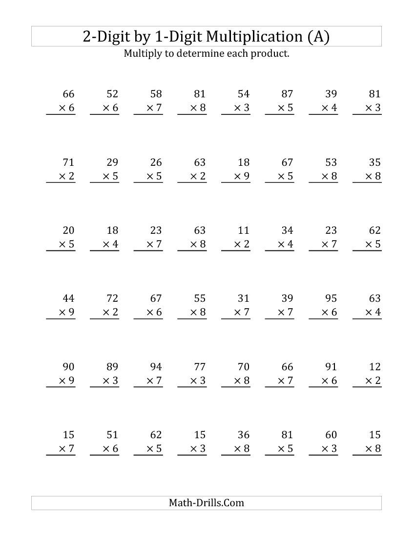 2 Digit Multiplication Worksheets 5th Grade