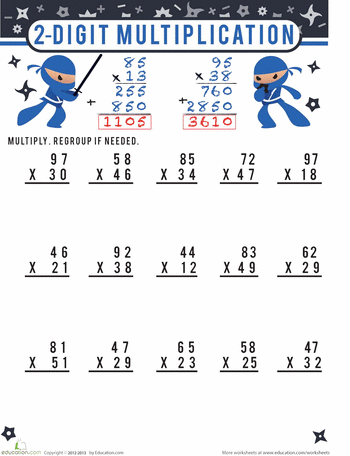 2nd Grade Math Multiplication Worksheets Printable