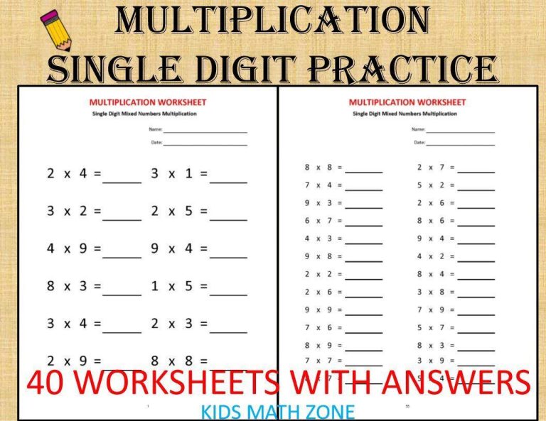 4 Digit By 2 Digit Multiplication Worksheets Pdf