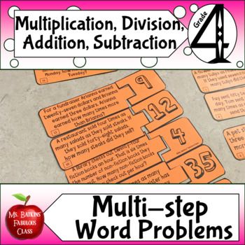 4th Grade Multi Step Word Problems Multiplication And Division