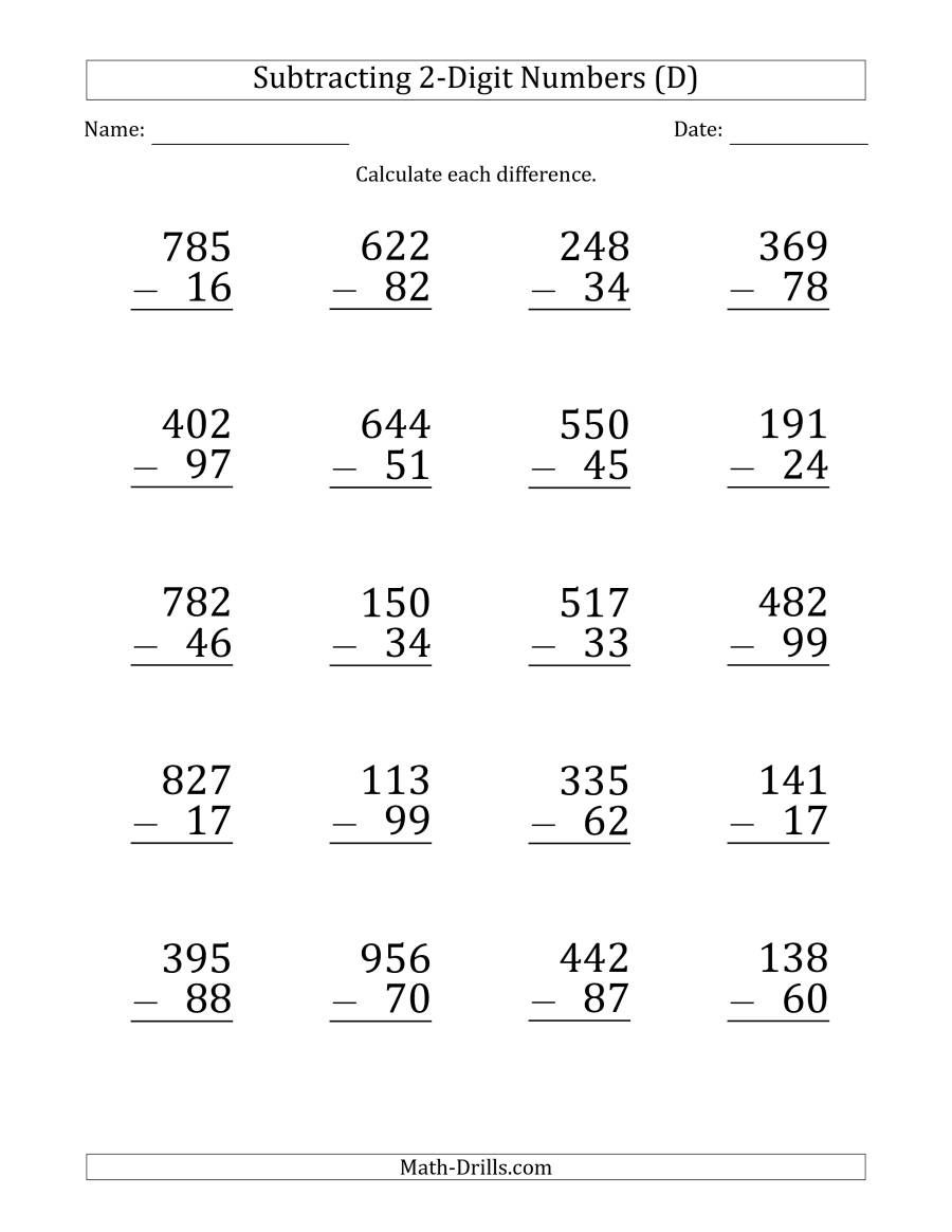 3 Digit Math Worksheets With Regrouping