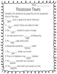 3 Examples Of Possessive Nouns