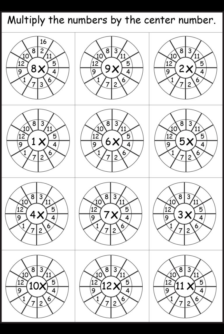 4 Times Table Worksheet Year 3