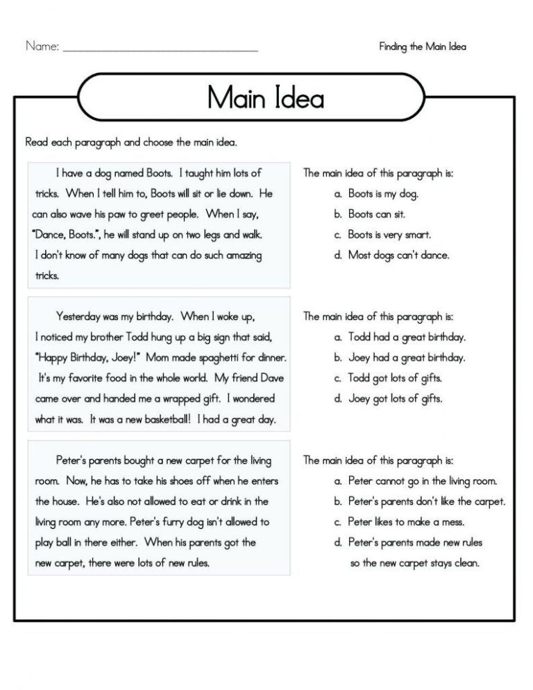 4th Grade Reading Comprehension Worksheets Pdf Free