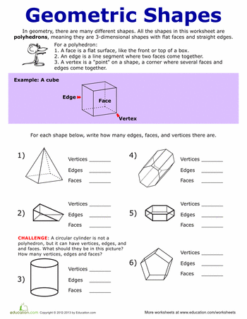 3 Dimensional Shapes Worksheets For Second Grade