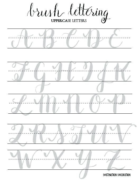 Alphabet Calligraphy Practice Sheets