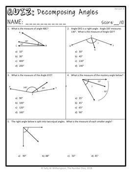 Geometry Angle Measures Worksheet Answers