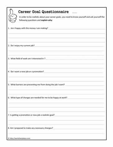 Career Exploration Worksheets For Adults