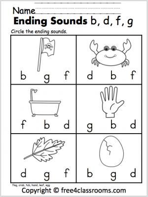 Ending Sounds Worksheets For First Grade