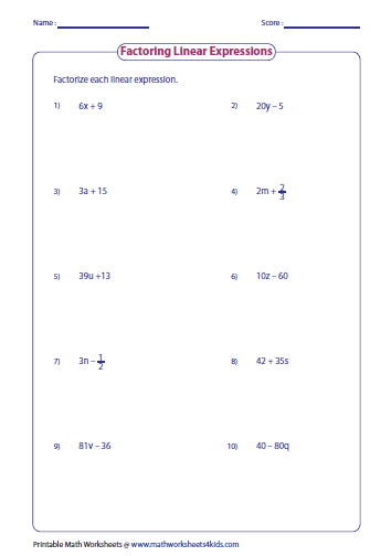 Algebra 2 Factoring By Grouping Worksheet